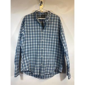 Bonobos Shirt button down Mens XL Long sleeve slim fit plaid check blue C19
